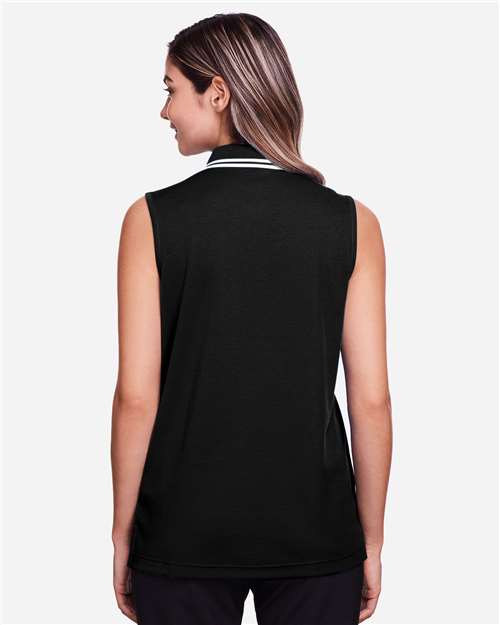 Devon & Jones Women's CrownLux Performance® Plaited Tipped Sleeveless Polo thumbnail 5