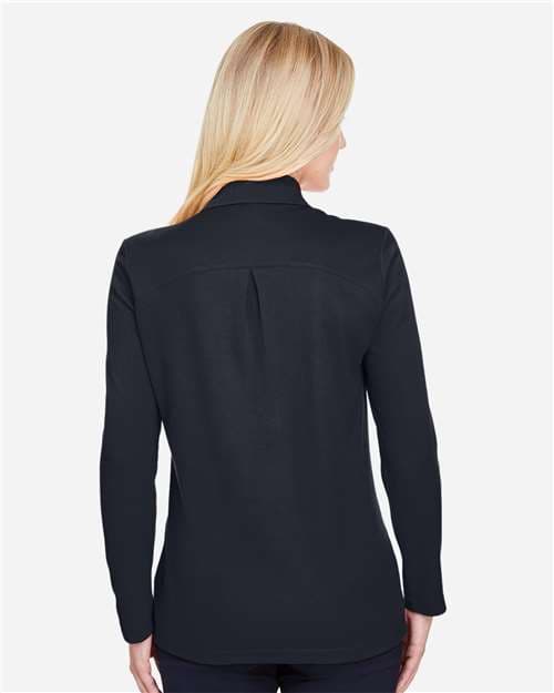 Devon & Jones Women's CrownLux Performance® Plaited Long Sleeve Polo thumbnail 5