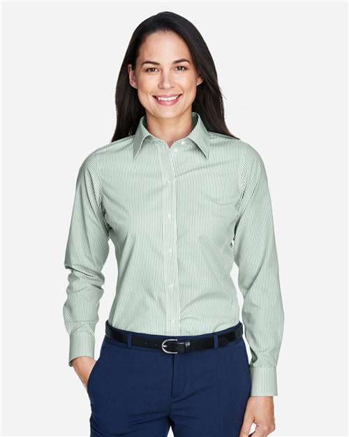 Devon & Jones Women's Crown Collection® Banker Stripe Woven Dress Shirt thumbnail 2