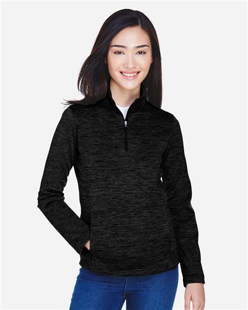 Devon & Jones Women's Newbury Mélange Fleece Quarter-Zip Pullover thumbnail 2