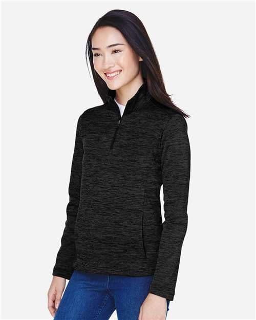 Devon & Jones Women's Newbury Mélange Fleece Quarter-Zip Pullover thumbnail 6