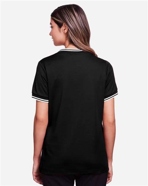 Devon & Jones Women's CrownLux Performance® Plaited Tipped V-Neck Shirt thumbnail 5