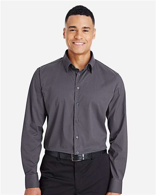 Devon & Jones Men's CrownLux Performance® Tonal Mini Check Woven Dress Shirt thumbnail 2