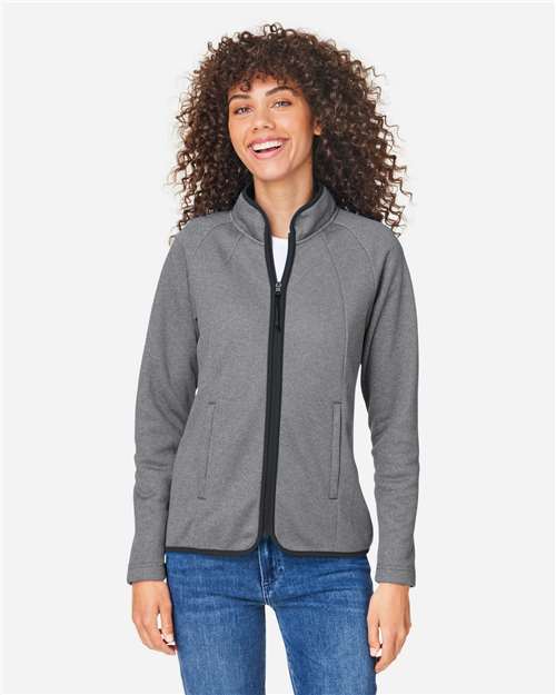 CORE365 Women's Venture Heathered Stripe Full-Zip Jacket thumbnail 2
