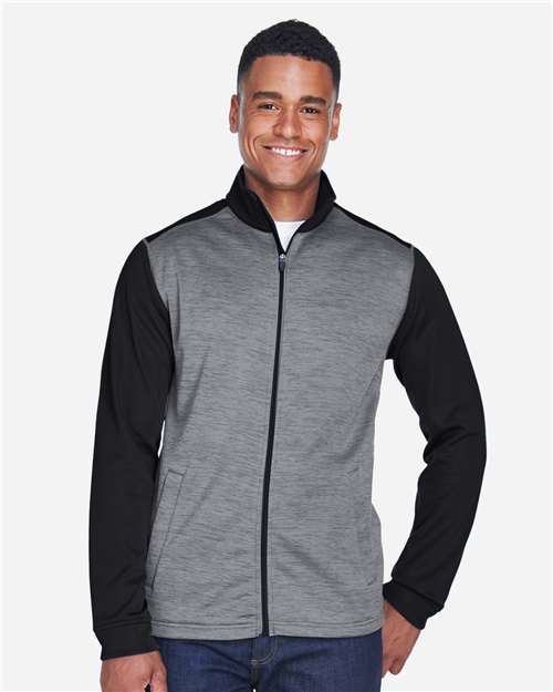 Devon & Jones Men's Newbury Colorblock Mélange Fleece Full-Zip jacket thumbnail 2