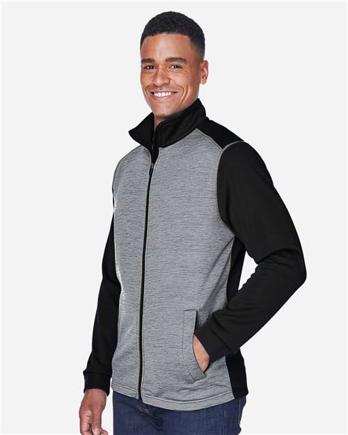 Devon & Jones Men's Newbury Colorblock Mélange Fleece Full-Zip jacket thumbnail 6