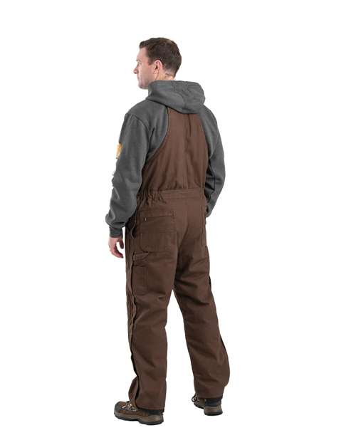 Berne Apparel Men's Heartland Insulated Washed Duck Bib Overall thumbnail 3