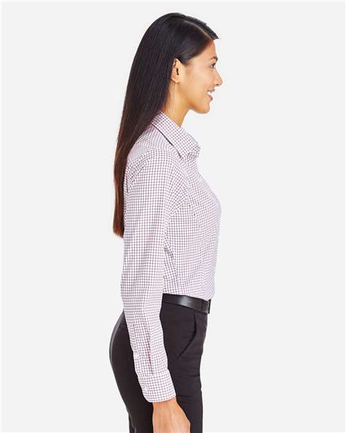 Devon & Jones Women's CrownLux Performance® Micro Windowpane Woven Dress Shirt thumbnail 5