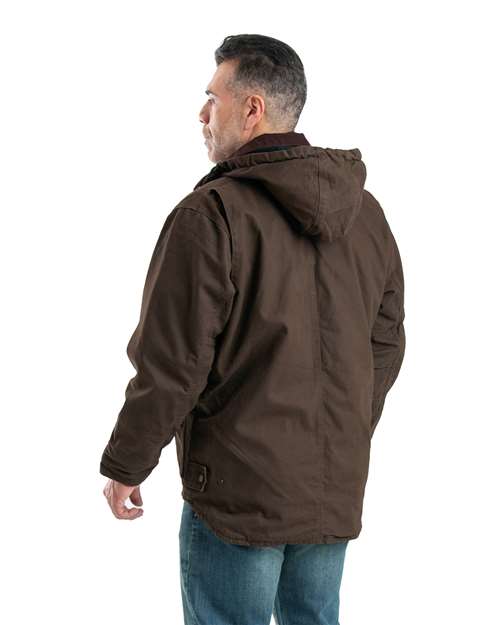 Berne Apparel Men's Heartland Washed Duck Zip-Off Hooded Coat thumbnail 3