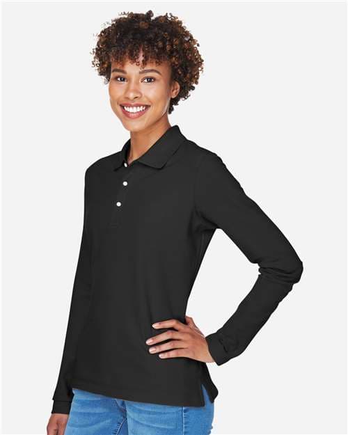 Devon & Jones Women's Pima Piqué Long Sleeve Polo thumbnail 6
