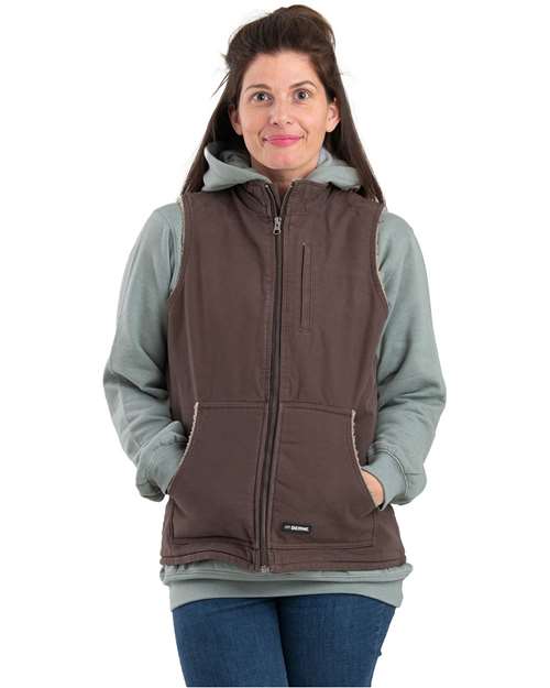 Berne Apparel Women's Sherpa-Lined Softstone Duck Vest thumbnail 2