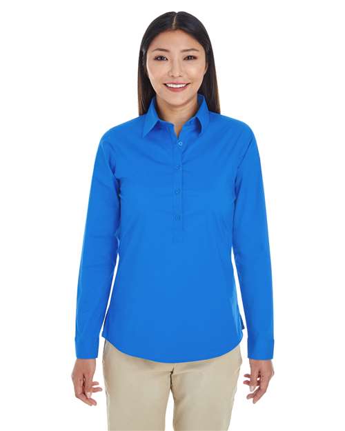 Devon & Jones Women's Perfect Fit™ Half-Placket Tunic Dress Shirt thumbnail 2