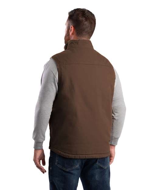 Berne Apparel Men's Heartland Sherpa-Lined Washed Duck Vest thumbnail 3