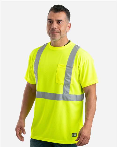 Berne Apparel Men's Hi-Vis Class 2 Performance Pocket T-Shirt thumbnail 4