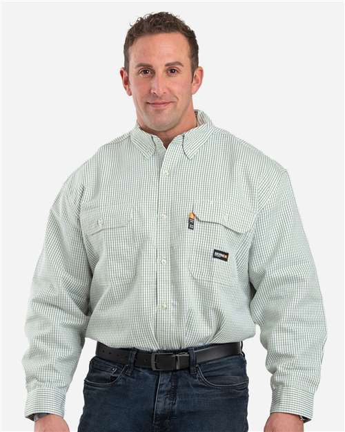 Berne Apparel Men's Tall Flame-Resistant Down Plaid Work Shirt thumbnail 2