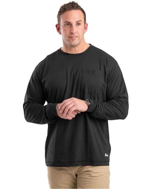 Berne Apparel Men's Tall Performance Long Sleeve Pocket T-Shirt thumbnail 2