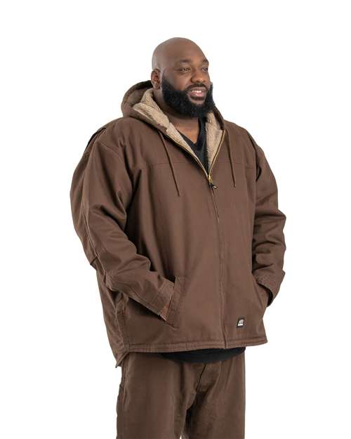 Berne Apparel Men's Heartland Washed Duck Hooded Work Coat thumbnail 5