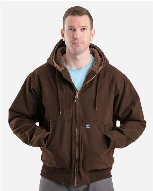 Berne Apparel Men's Highland Flex180® Washed Duck Hooded Work Jacket thumbnail 2