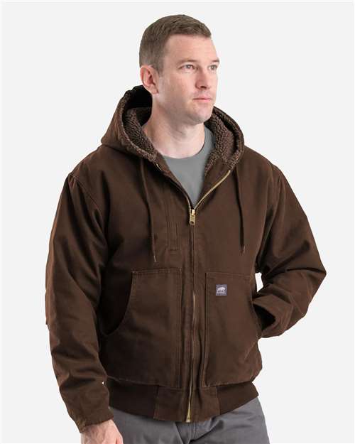 Berne Apparel Men's Highland Flex180® Washed Duck Hooded Work Jacket thumbnail 4
