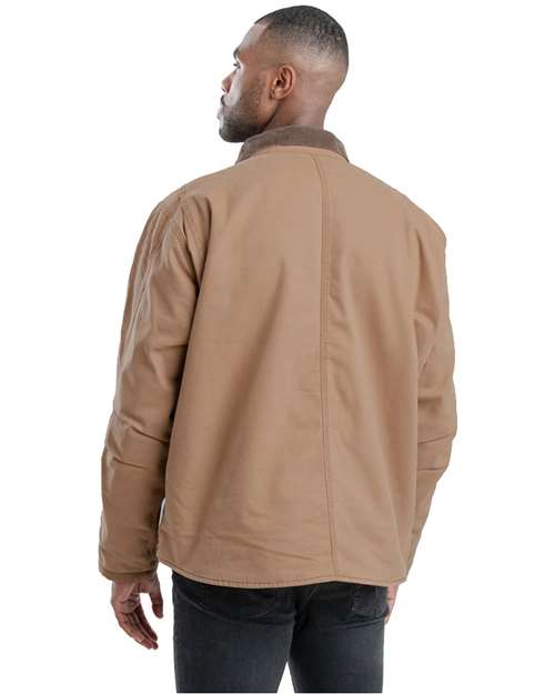 Berne Apparel Men's Tall Vintage Washed Sherpa-Lined Work Jacket thumbnail 3