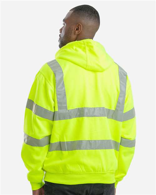 Berne Apparel Men's Berne Hi-Vis Class 3 Lined Hooded Sweatshirt thumbnail 4