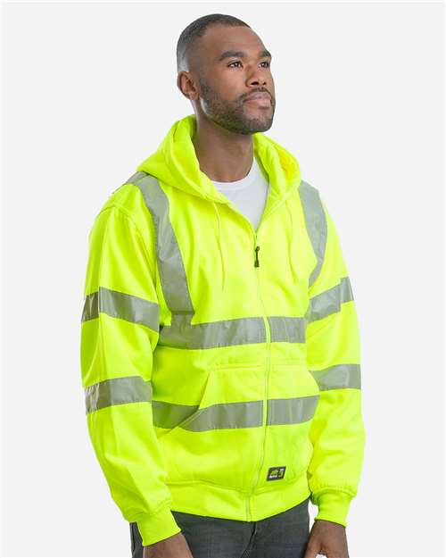 Berne Apparel Men's Berne Hi-Vis Class 3 Lined Hooded Sweatshirt thumbnail 5