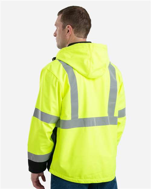 Berne Apparel Men's Hi-Vis Class 3 Hooded Soft Shell Jacket thumbnail 5