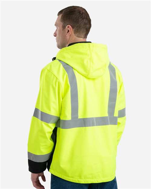 Berne Apparel Men's Tall Hi-Vis Class 3 Hooded Soft Shell Jacket thumbnail 5