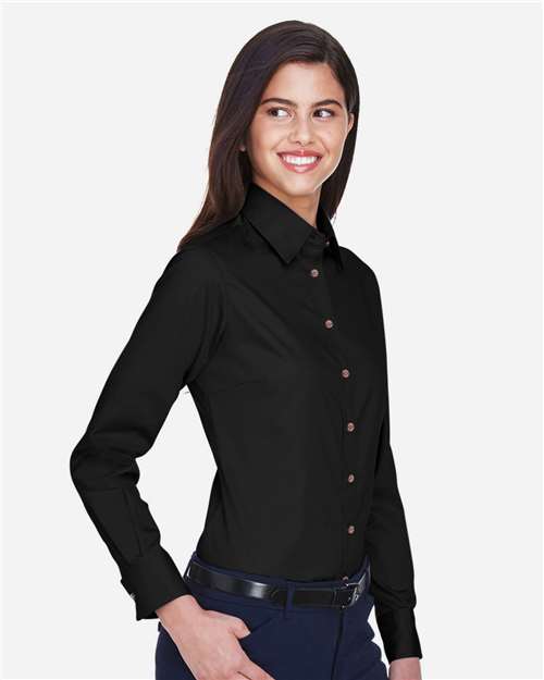 Harriton Women's Easy Blend™ Twill Dress Shirt with Stain-Release thumbnail 6