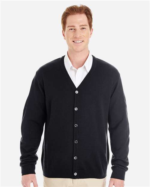 Harriton Men's Pilbloc™ V-Neck Button Cardigan Sweater thumbnail 2