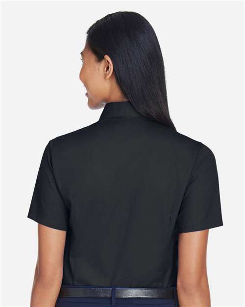 Harriton Women's Easy Blend™ Short Sleeve Twill Dress Shirt with Stain-Release thumbnail 5