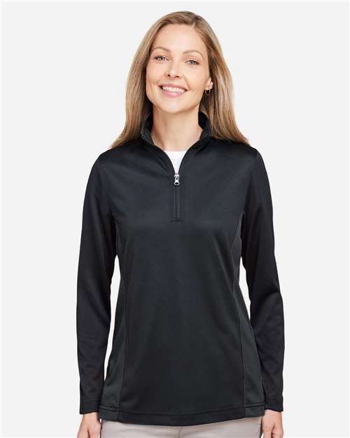 Harriton Women's Flash Snag Protection Plus IL Colorblock Quarter-Zip Pullover thumbnail 2