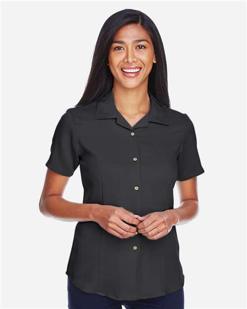 Harriton Women's Bahama Cord Camp Shirt thumbnail 2