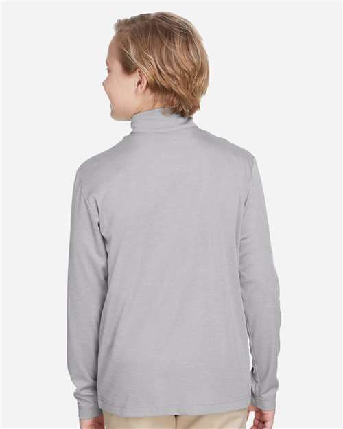 Team 365 Youth Zone Sonic Heather Performance Quarter-Zip Pullover thumbnail 5