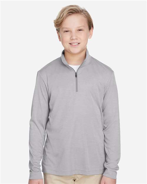 Team 365 Youth Zone Sonic Heather Performance Quarter-Zip Pullover thumbnail 2