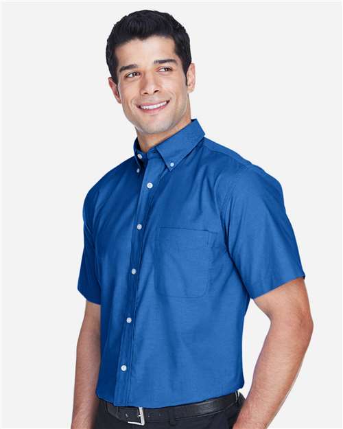 Harriton Men's Oxford Short Sleeve with Stain-Release thumbnail 6