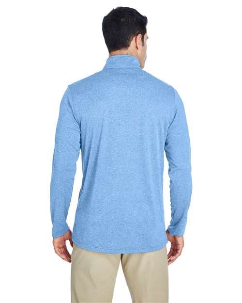 UltraClub Men's Cool & Dry Heathered Performance Quarter-Zip Pullover thumbnail 5