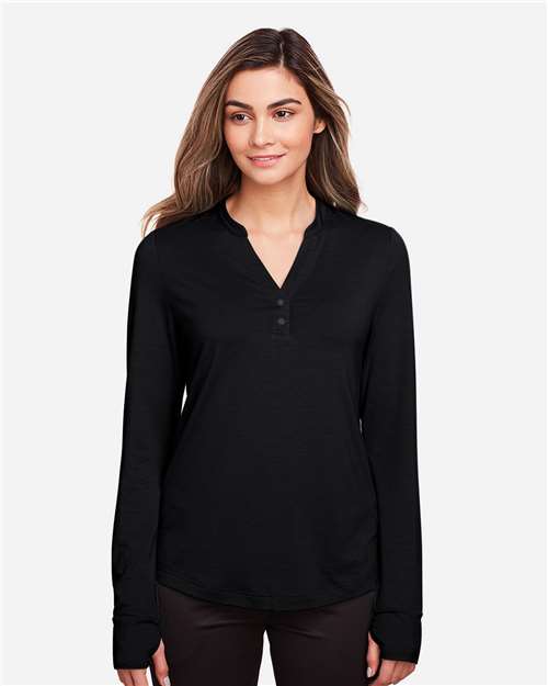 North End Women's JAQ Stretch Performance V-Neck Snap Pullover thumbnail 2