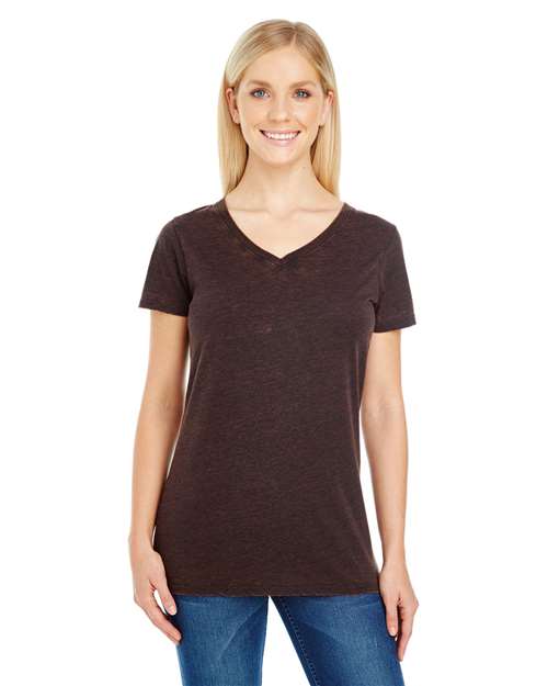 Threadfast Apparel Women's Cross Dye V-Neck T-Shirt thumbnail 2