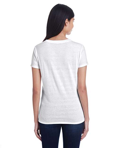 Threadfast Apparel Women's Invisible Stripe V-Neck T-Shirt thumbnail 3