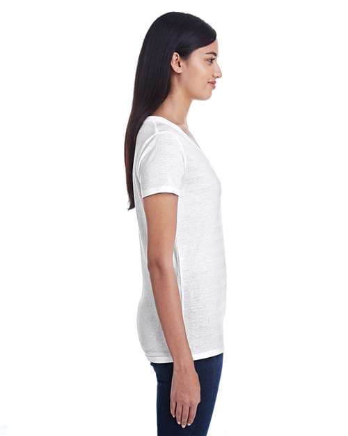 Threadfast Apparel Women's Invisible Stripe V-Neck T-Shirt thumbnail 4