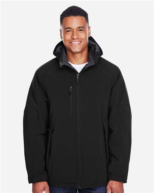 North End Men's Glacier Insulated Three-Layer Fleece Soft Shell Hood Jacket with Detachable Hood thumbnail 2