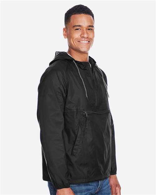 Harriton Men's Packable Hooded Nylon Jacket thumbnail 6