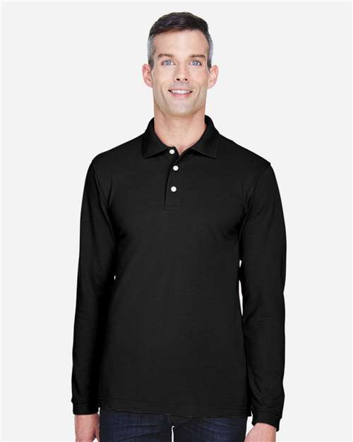 Harriton Men's Easy Blend™ Long Sleeve Polo thumbnail 2
