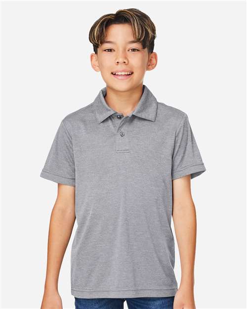 Team 365 Youth Zone Sonic Heather Performance Polo thumbnail 2