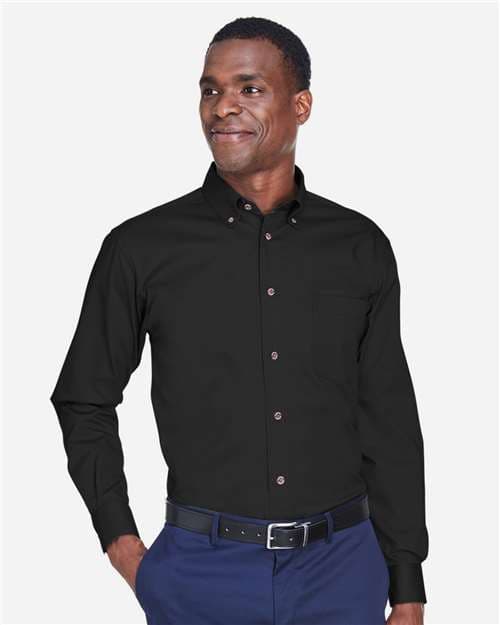 Harriton Men's Tall Easy Blend™ Twill Dress Shirt thumbnail 2