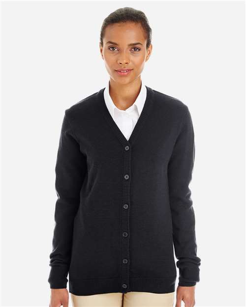 Harriton Women's Pilbloc V-Neck Button Cardigan Sweater thumbnail 2