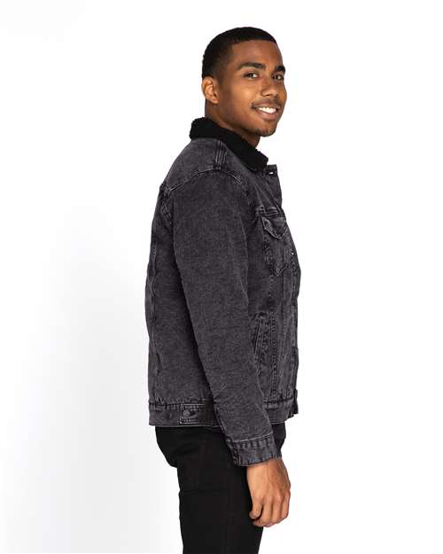 Threadfast Apparel Unisex Sherpa-Lined Denim Jacket thumbnail 6