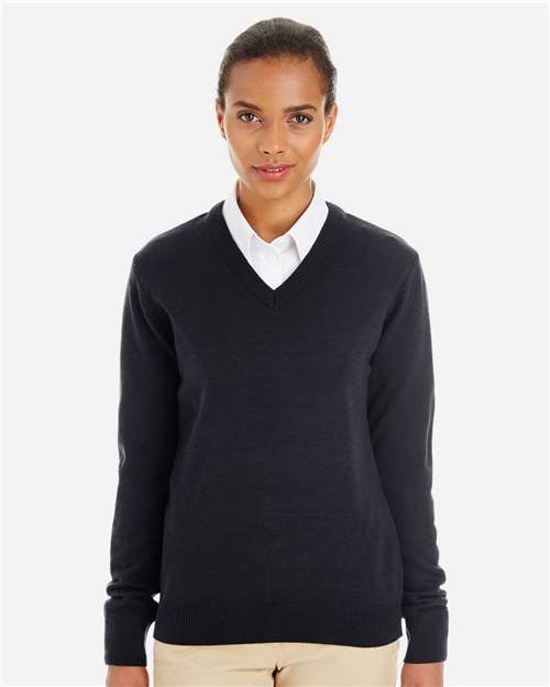 Harriton Women's Pilbloc V-Neck Sweater thumbnail 2