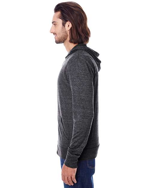 Threadfast Apparel Unisex Triblend Full-Zip Lightweight Hooded Sweatshirt thumbnail 3